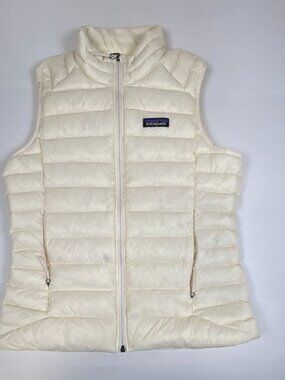 Patagonia Women S Down Sweater Vest White NetPlus Recycled Nylon 84629 FA23